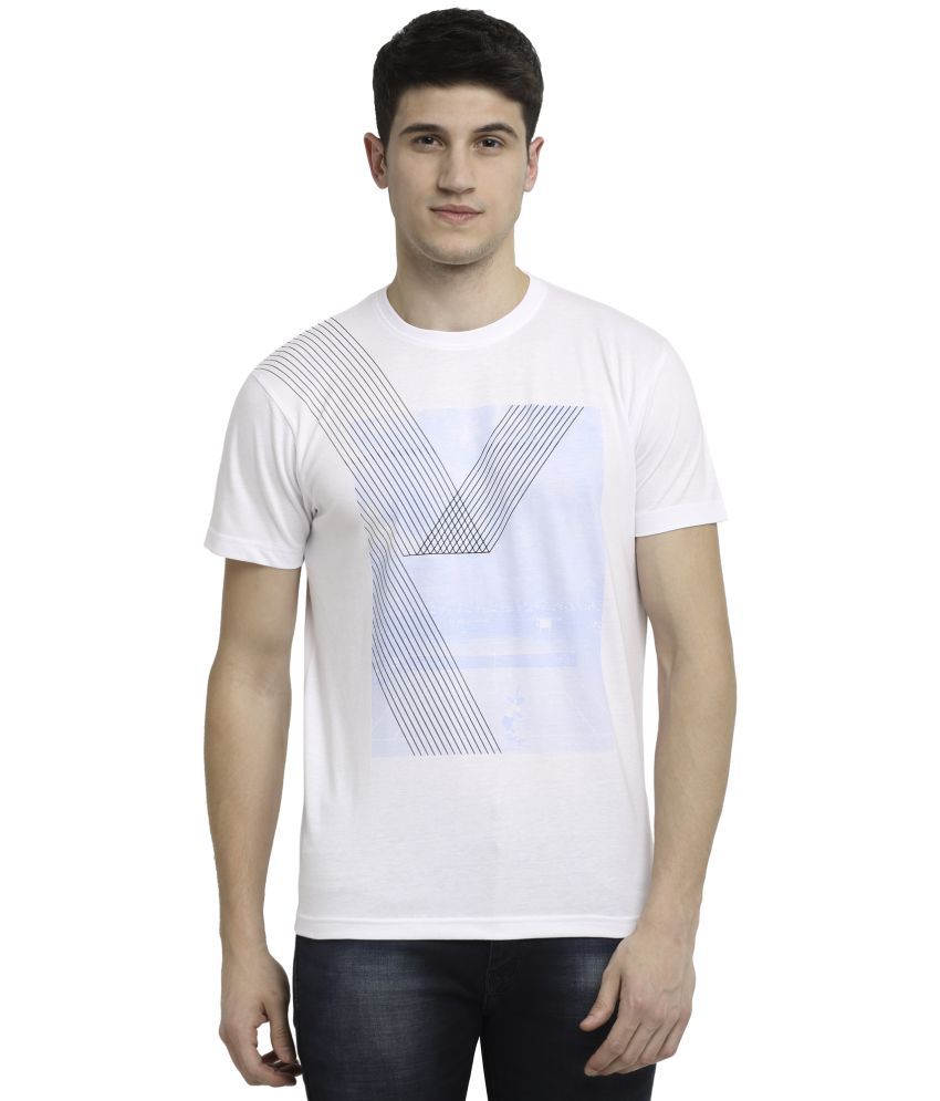     			Rodamo Cotton Blend Slim Fit Solid Half Sleeves Men's T-Shirt - White ( Pack of 1 )