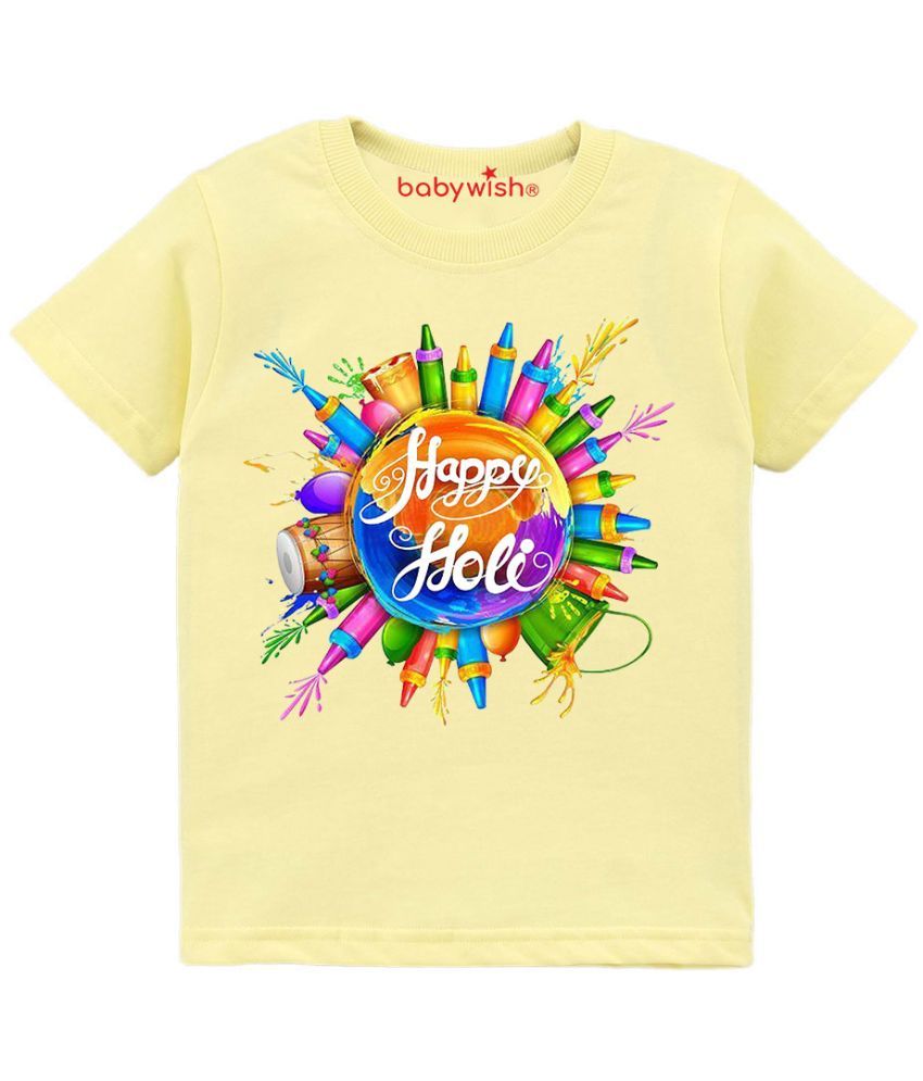     			babywish Pack of 1 Boys Cotton T-Shirt ( Yellow )