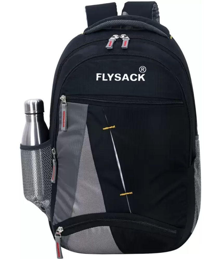     			FLYSACK Black PU Backpack ( 30 Ltrs )