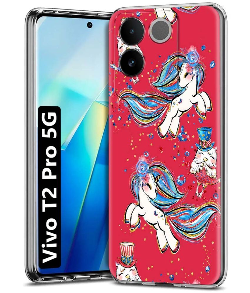     			Fashionury Multicolor Printed Back Cover Silicon Compatible For Vivo T2 Pro 5G ( Pack of 1 )