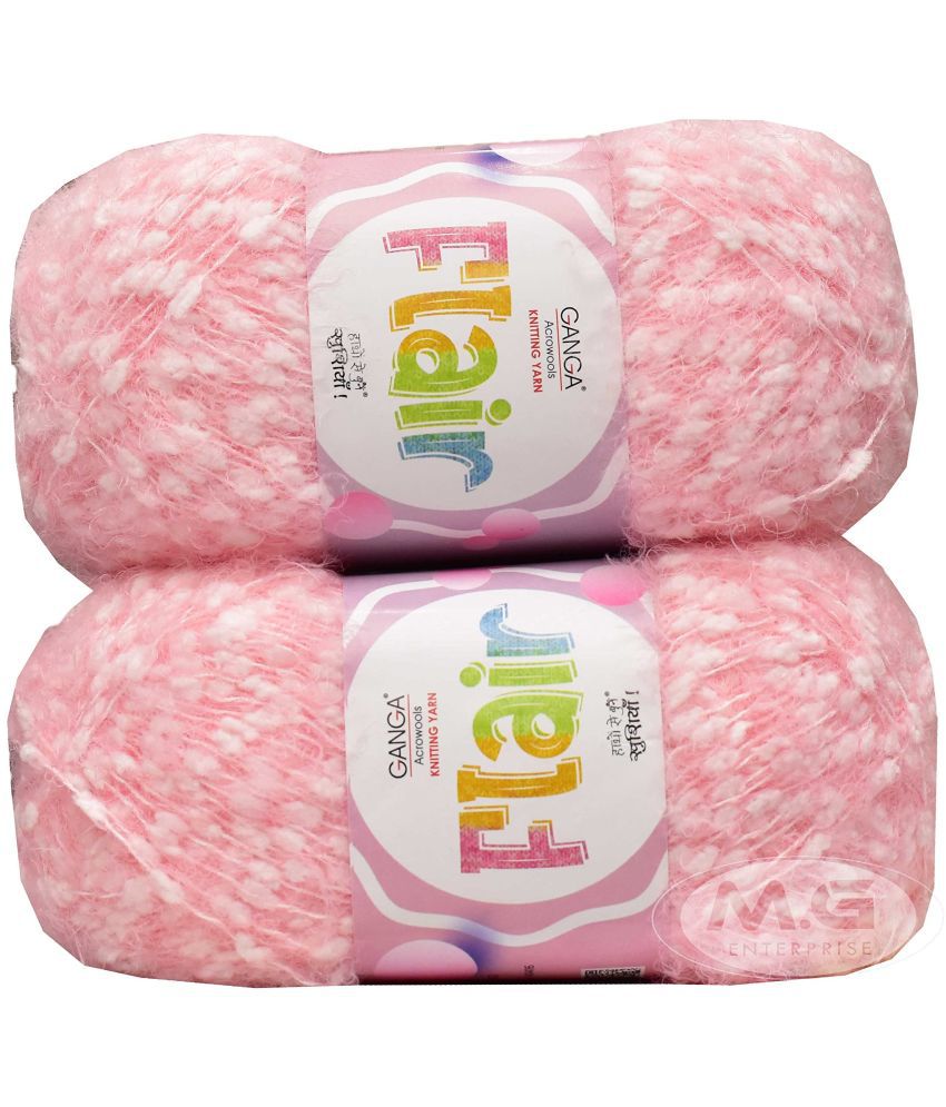     			GANGA Flair Pink 600 GMS Wool Ball Hand Knitting Wool/Art Craft Soft Fingering Crochet Hook Yarn, Needle Knitting Yarn Thread Dyed-D Art-AEFD