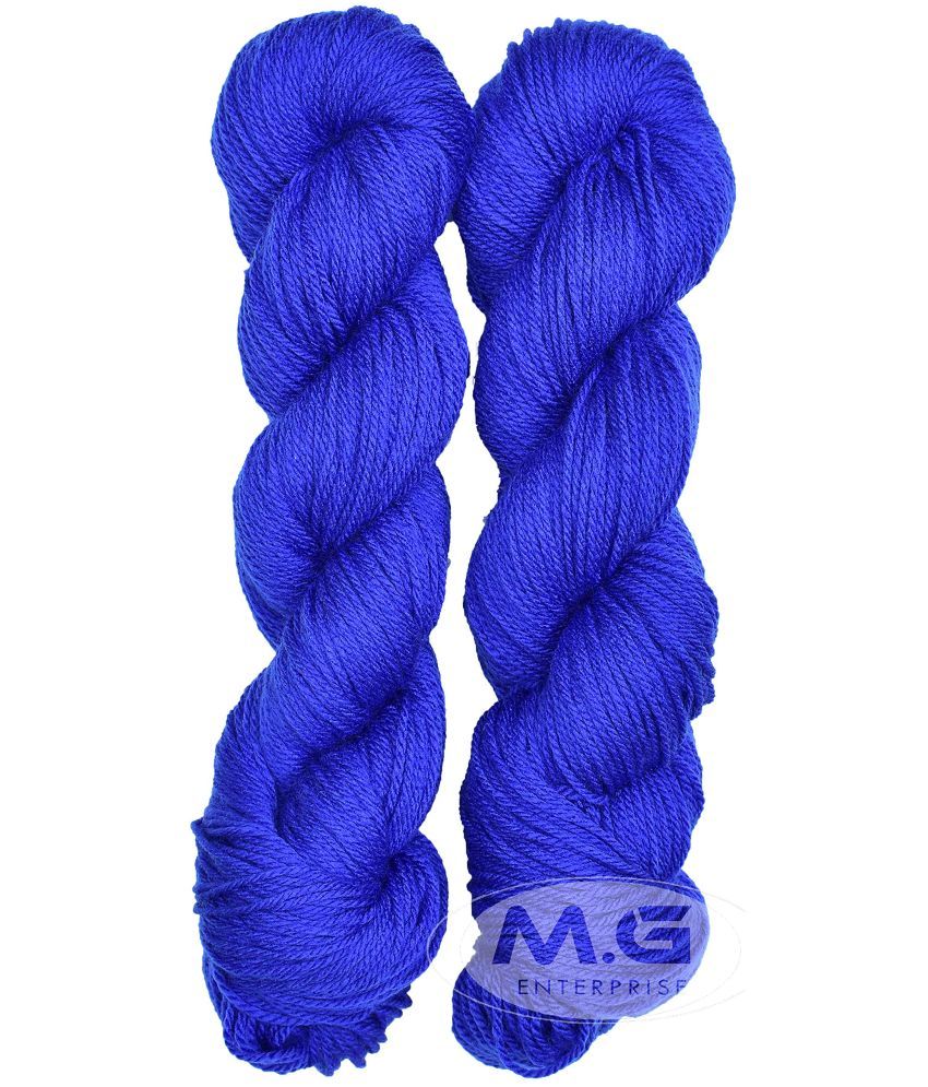     			Ganga Alisha Deep Royal (200 gm) Wool Hank Hand Knitting Wool/Art Craft Soft Fingering Crochet Hook Yarn, Needle Knitting Yarn Thread dye H