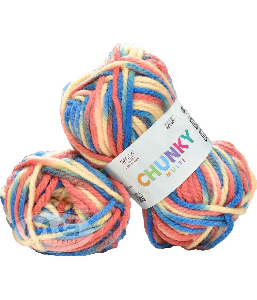     			Ganga Knitting Yarn Thick Chunky Wool, Chunky Opal 200 gm Best Used with Needles, Crochet Needles Wool Yarn for Knitting, with Needle. by Ganga T