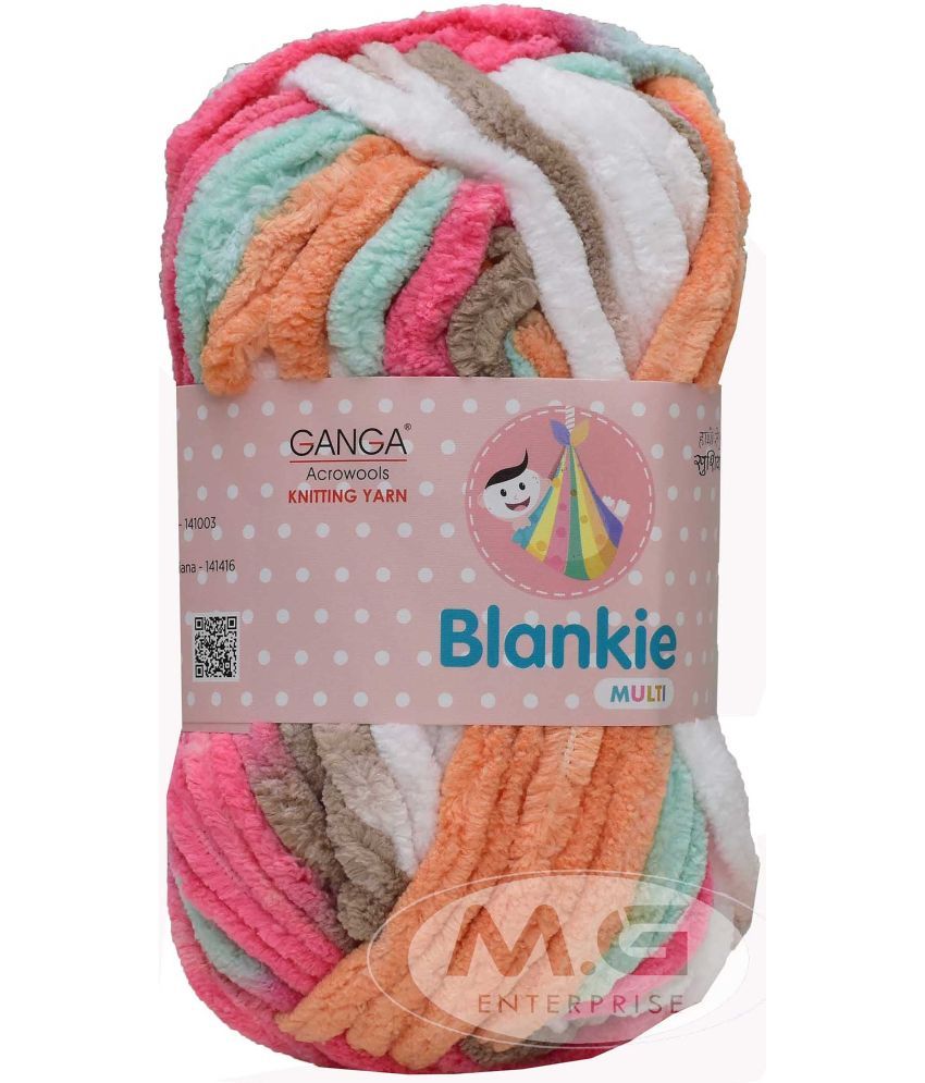     			Ganga Knitting Yarn Thick Chunky Wool, Blankie Carnation 200 gm Best Used with Knitting Needles, Crochet Needles Wool Yarn for Knitting, with Needle.-O