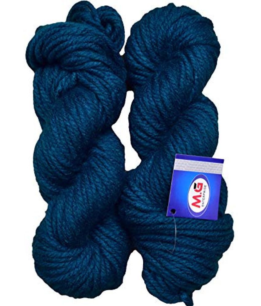     			Ganga Knitting Yarn Thick Chunky Wool, Motu Airforce Blue 300 gm Best Used with Knitting Needles, Crochet Needles Wool Yarn for Knitting. by Ganga