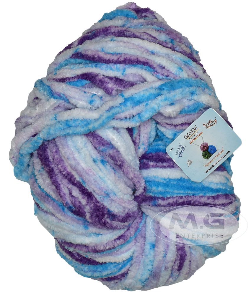     			Ganga Knitting Yarn Thick Chunky Wool, VT Blue Rain 200 gm Best Used with Knitting Needles, Crochet Needles Wool Yarn for Knitting - ij