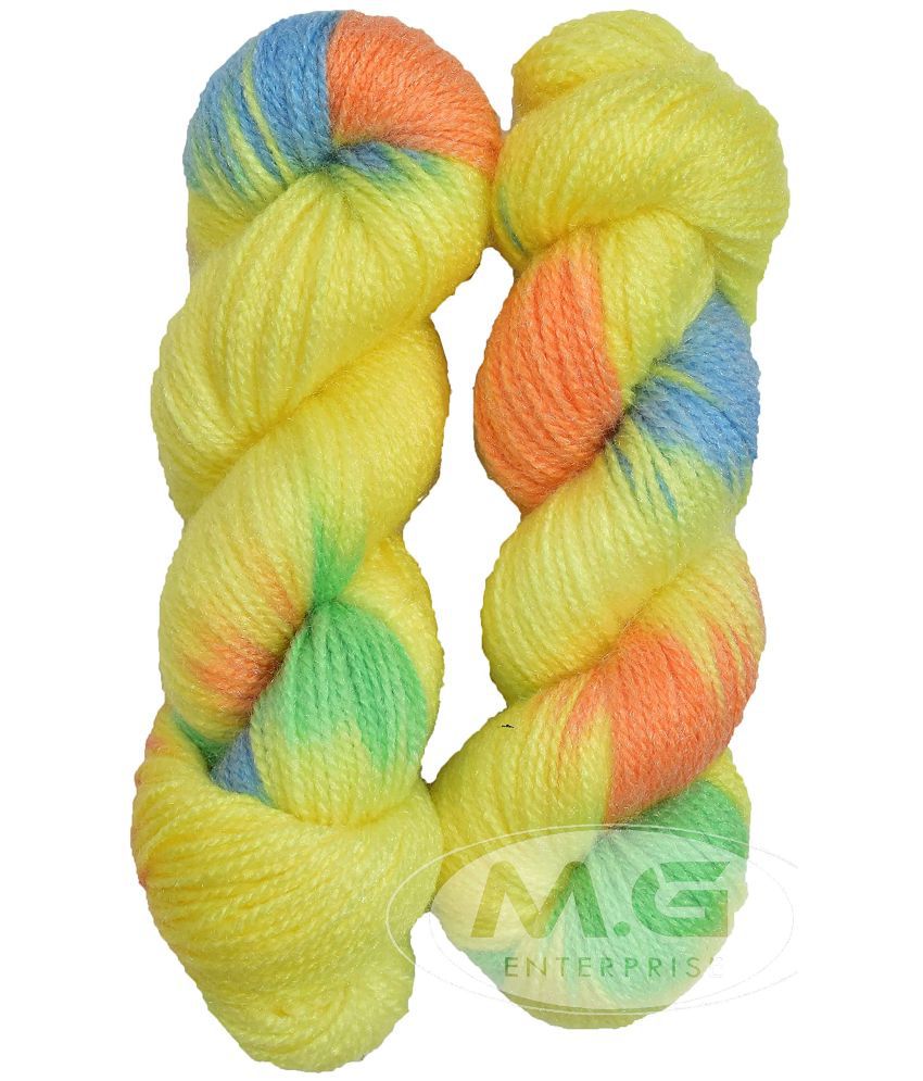     			Ganga Lemon (150 g) Wool Hank Hand Knitting Wool/Art Craft Soft Fingering Crochet Hook Yarn, Needle Knitting Yarn Thread dye SM-NA