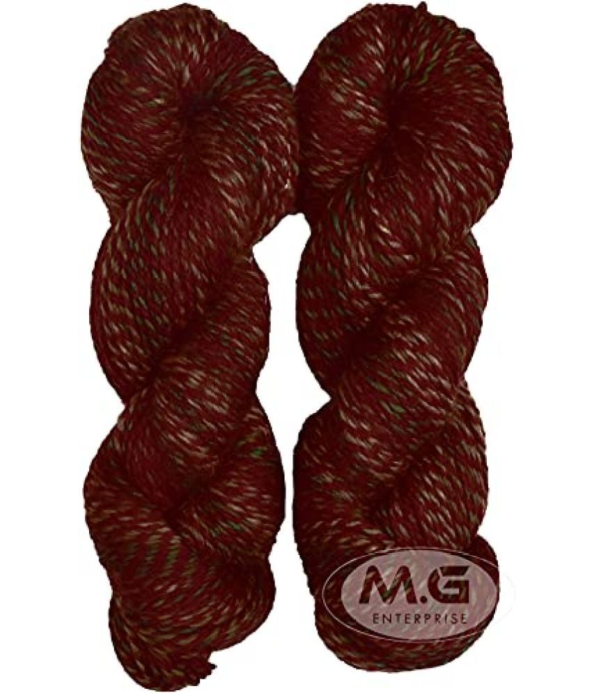     			Ganga Zinea Deep Mehroon (200 gm) Wool Thick Hank Hand Knitting Wool/Art Craft Soft Fingering Crochet Hook Yarn, Needle Knitting Yarn Thread dyedN