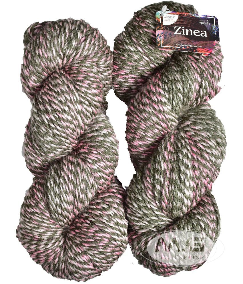     			Ganga Zinea Moss (300 gm) Wool Thick Hank Hand Knitting Wool/Art Craft Soft Fingering Crochet Hook Yarn, Needle Knitting Yarn Thread dyedC