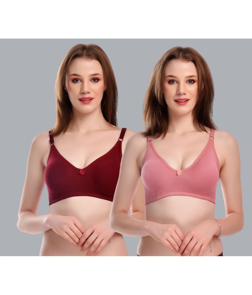     			Viral Girl Pack of 2 Cotton Non Padded Women's Everyday Bra ( Maroon ) SD-CANNY-MAROON-RUST