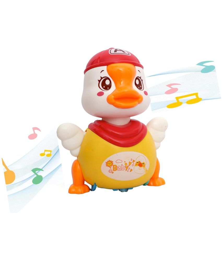     			WOW Toys - Delivering Joys of Life|| Musical Cute Duck Toy for Kids, 360 Degree Rotating Robotic Toy with Flashing Light, Random Color