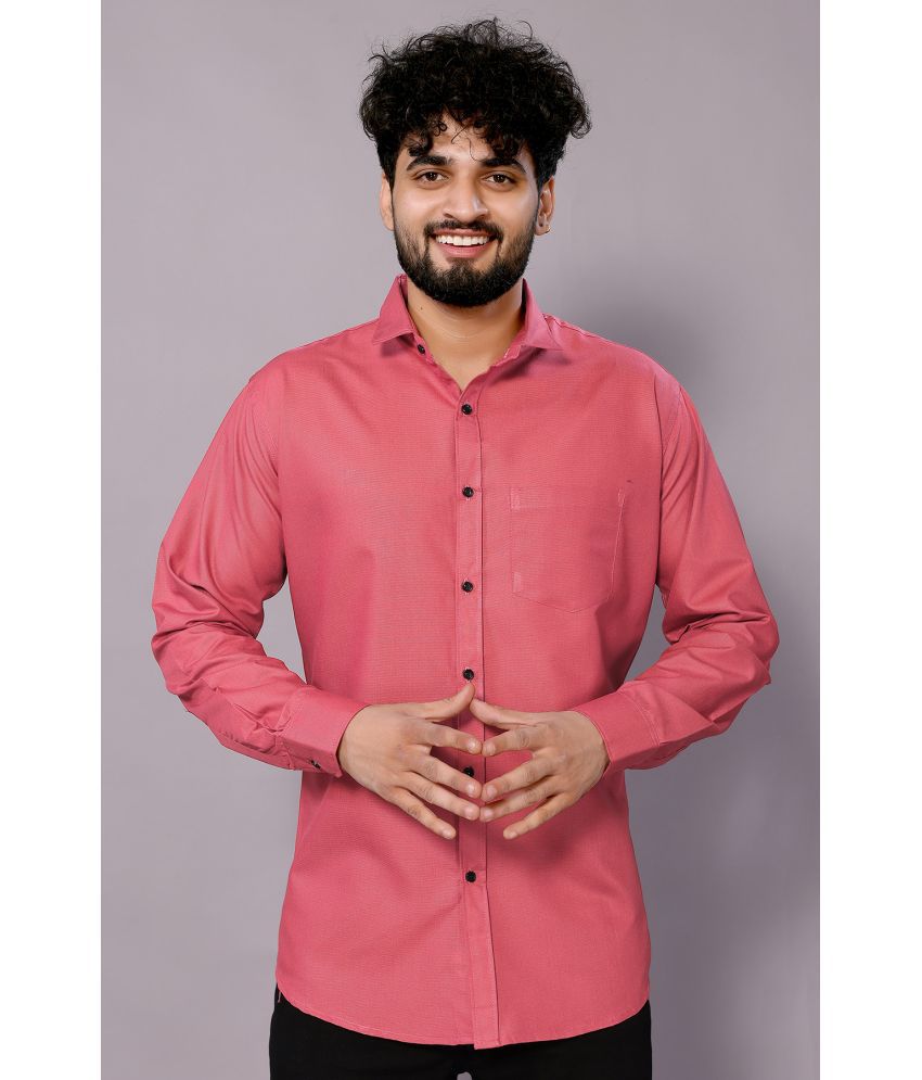     			Kashvi Cotton Blend Regular Fit Solids Full Sleeves Men's Casual Shirt - Peach ( Pack of 1 )