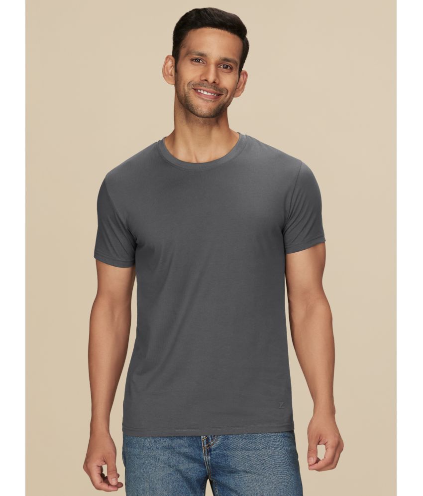     			XYXX Cotton Regular Fit Solid Half Sleeves Men's T-Shirt - Grey ( Pack of 1 )