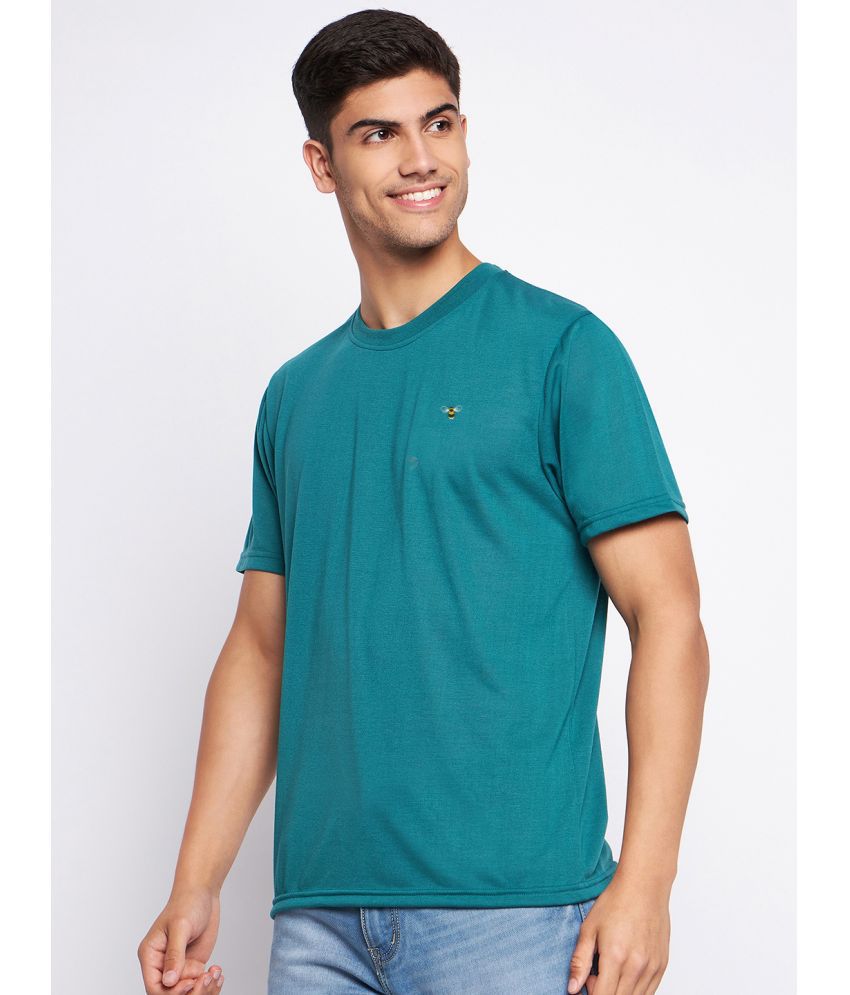     			Auxamis Cotton Blend Regular Fit Solid Half Sleeves Men's T-Shirt - Blue ( Pack of 1 )