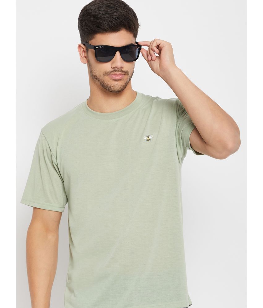     			Auxamis Cotton Blend Regular Fit Printed Half Sleeves Men's T-Shirt - Sea Green ( Pack of 1 )