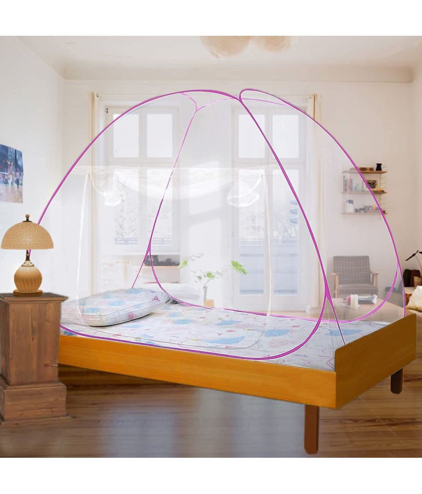     			Evafly - Pink Polycotton Tent Mosquito Net ( Pack of 1 )