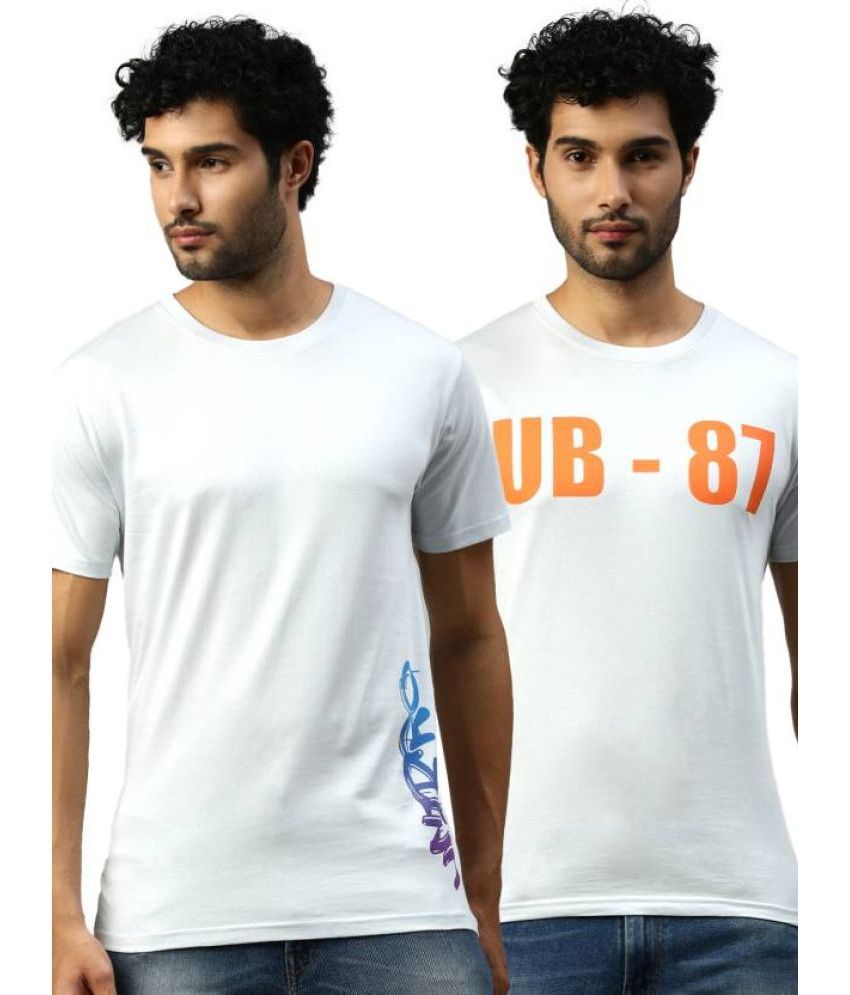     			Ramrj Cotton Cotton Regular Fit Printed Half Sleeves Men's T-Shirt - Grey ( Pack of 2 )