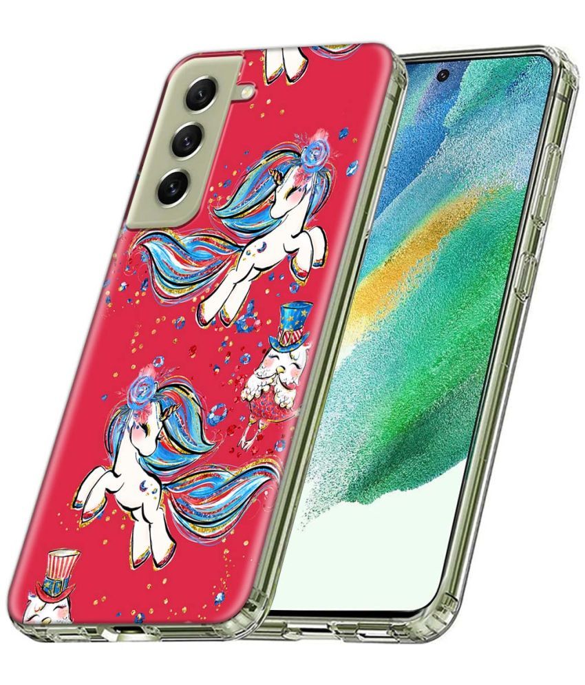     			Fashionury Multicolor Printed Back Cover Silicon Compatible For Samsung Galaxy S21 FE ( Pack of 1 )