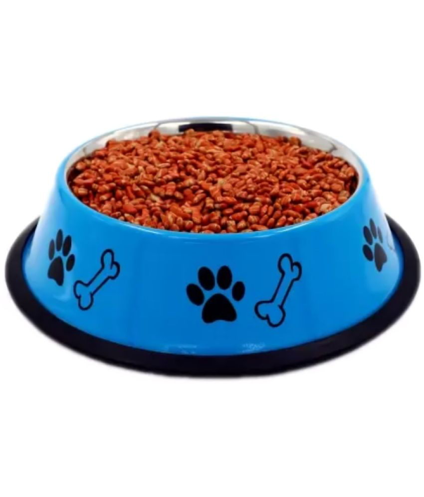     			Gau Sudh - Stainless Steel Dog Food Blue Bowl 900 mL
