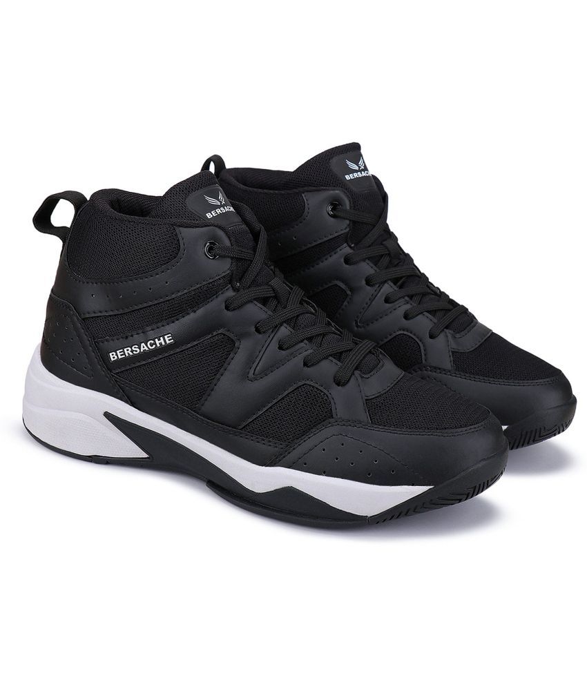     			Bersache Sports Shoes Black Men's Sports Running Shoes