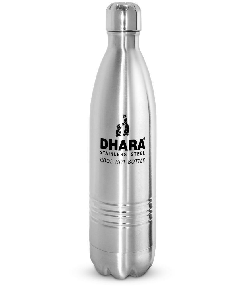     			Dhara Stainless Steel Silver Water Bottle 1000 mL ( Set of 1 )