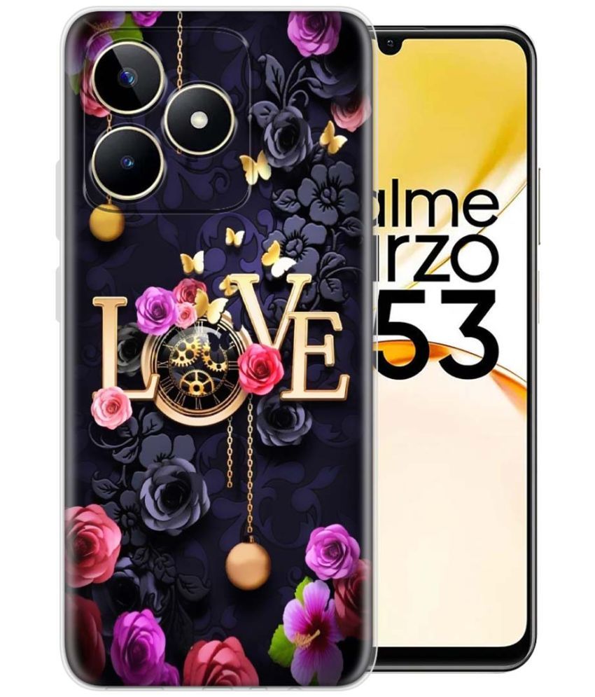     			Fashionury Multicolor Printed Back Cover Silicon Compatible For Realme Narzo N53 ( Pack of 1 )