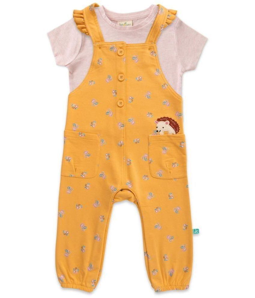     			Juscubs Mustard Cotton Dungarees For Baby Girl ( Pack of 1 )