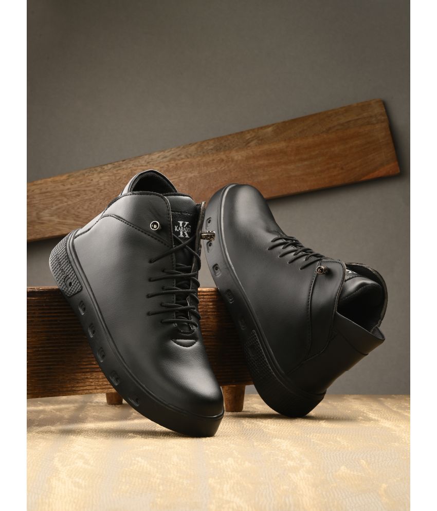     			KARADDI Comfort Outdoor Sneakers for Men Black Men's Sneakers