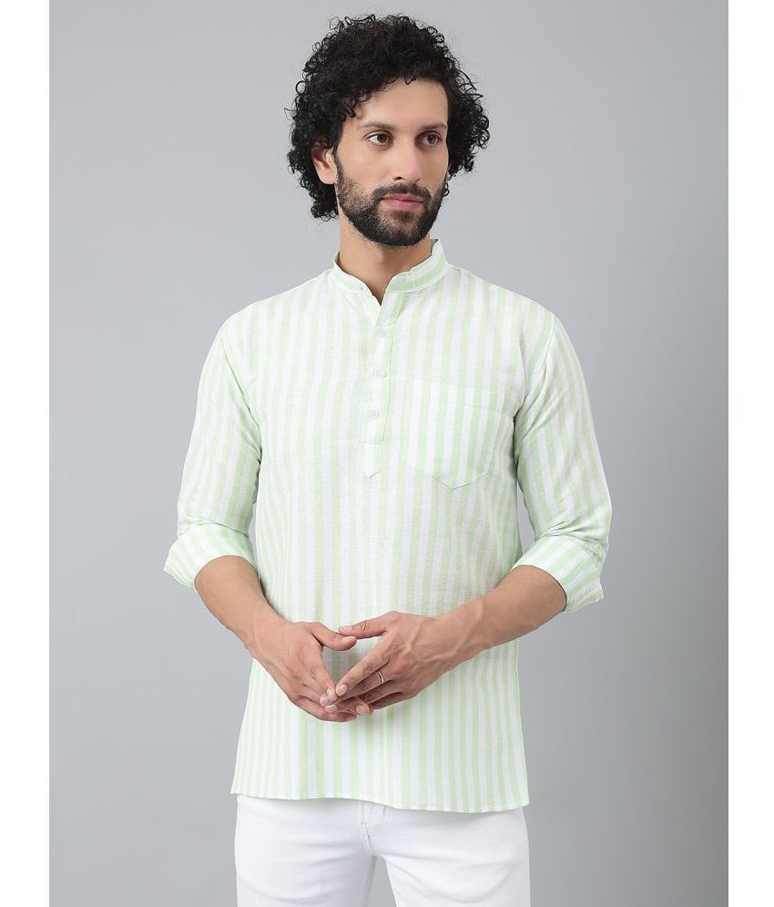     			RIAG Green Cotton Men's Shirt Style Kurta ( Pack of 1 )