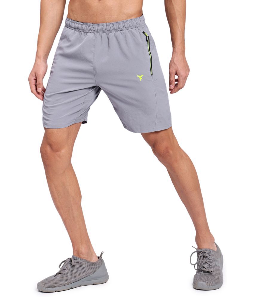     			Technosport Grey Polyester Men's Gym Shorts ( Pack of 1 )