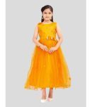 Aarika Net Fit And Flare Dress For Girls ( Pack of 1 , Yellow )