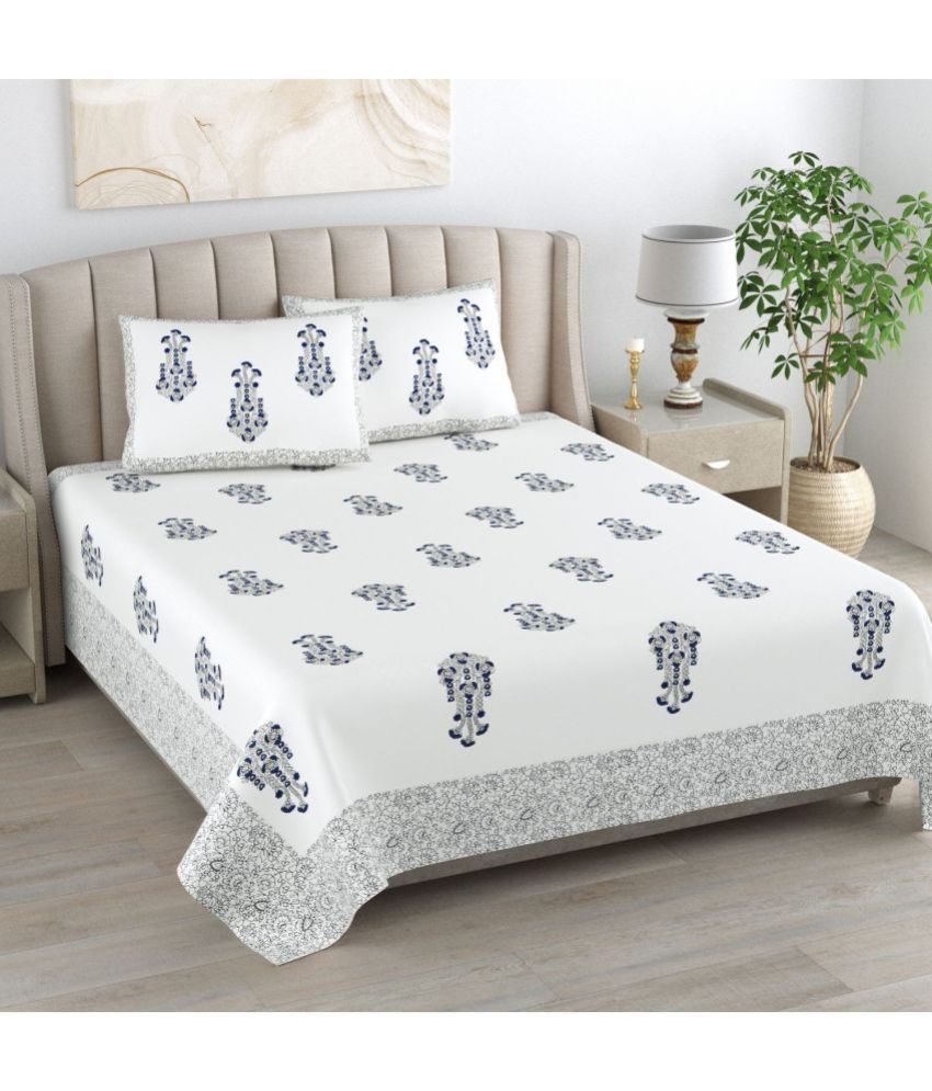     			Bombay Spreads Cotton Double King Bedsheet ( Blue )