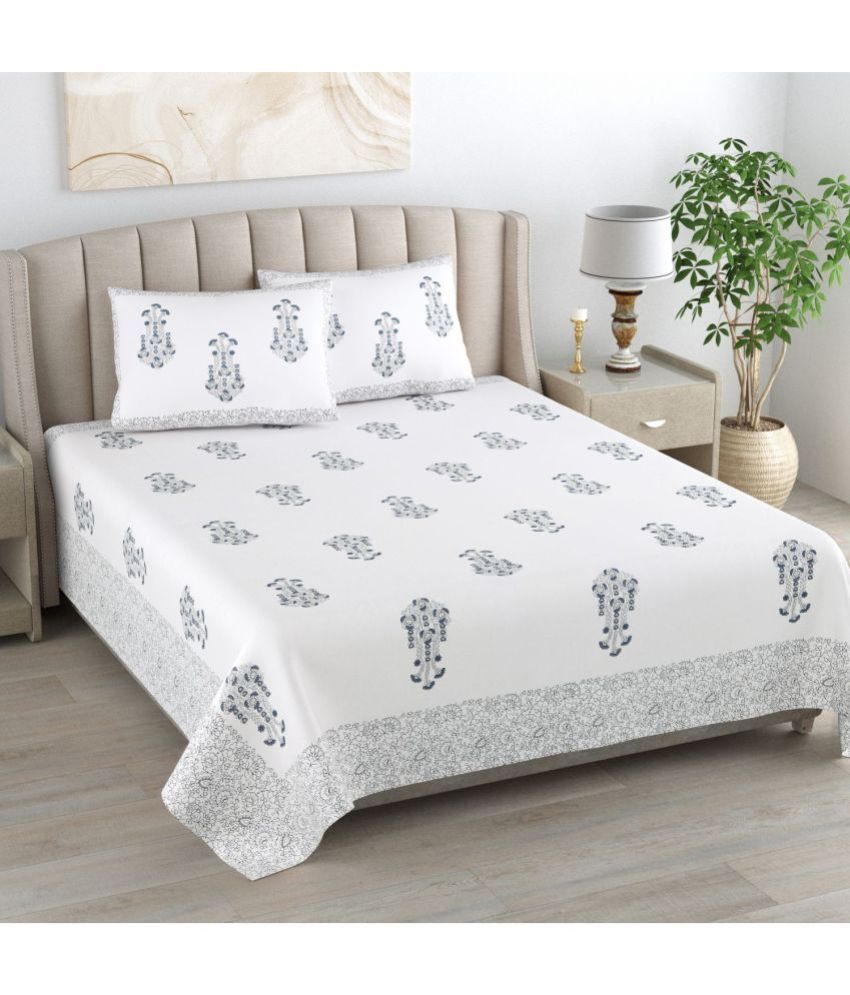     			Bombay Spreads Cotton Double King Bedsheet ( Grey )