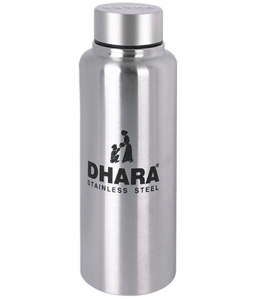     			Dhara Stainless Steel Silver Fridge Water Bottle 600 mL ( Set of 1 )