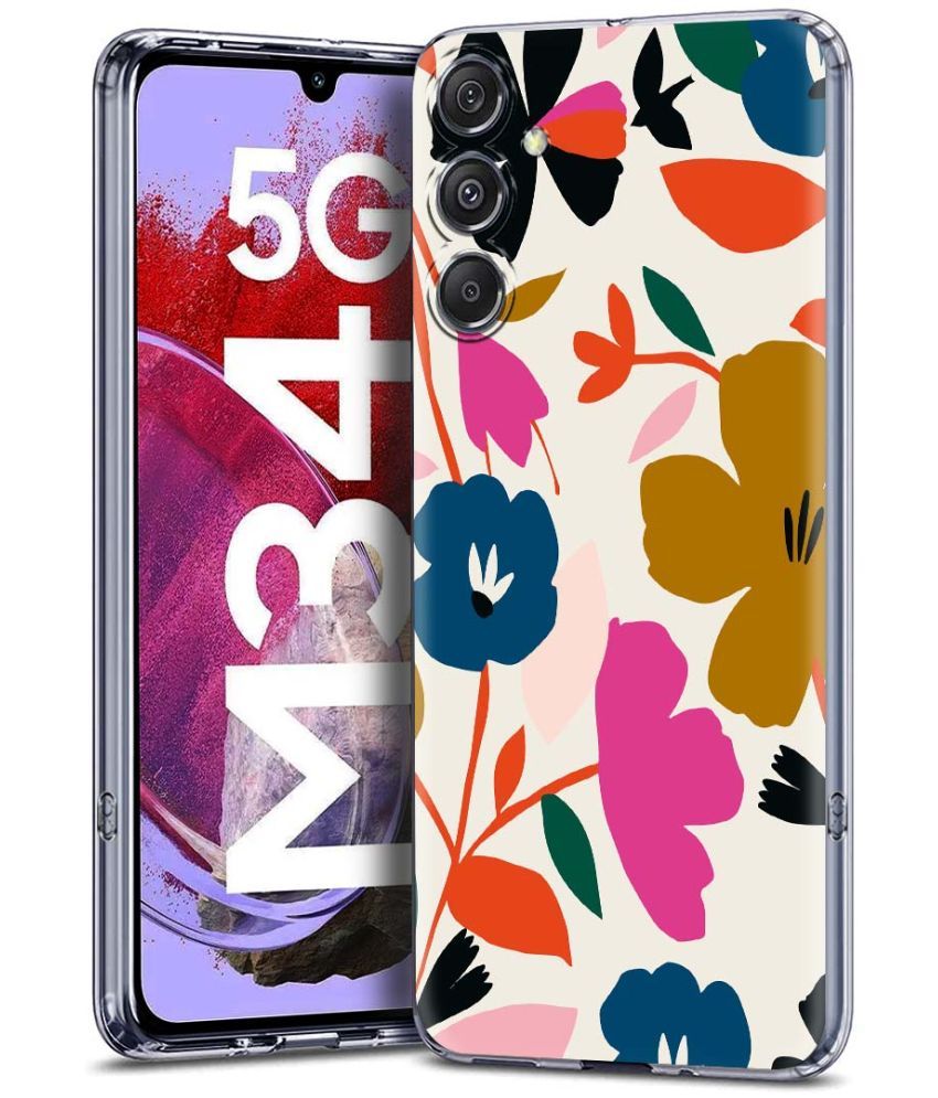     			Fashionury Multicolor Printed Back Cover Silicon Compatible For Samsung Galaxy M34 5G ( Pack of 1 )