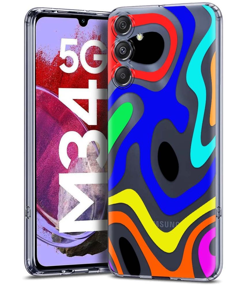     			Fashionury Multicolor Printed Back Cover Silicon Compatible For Samsung Galaxy M34 5G ( Pack of 1 )