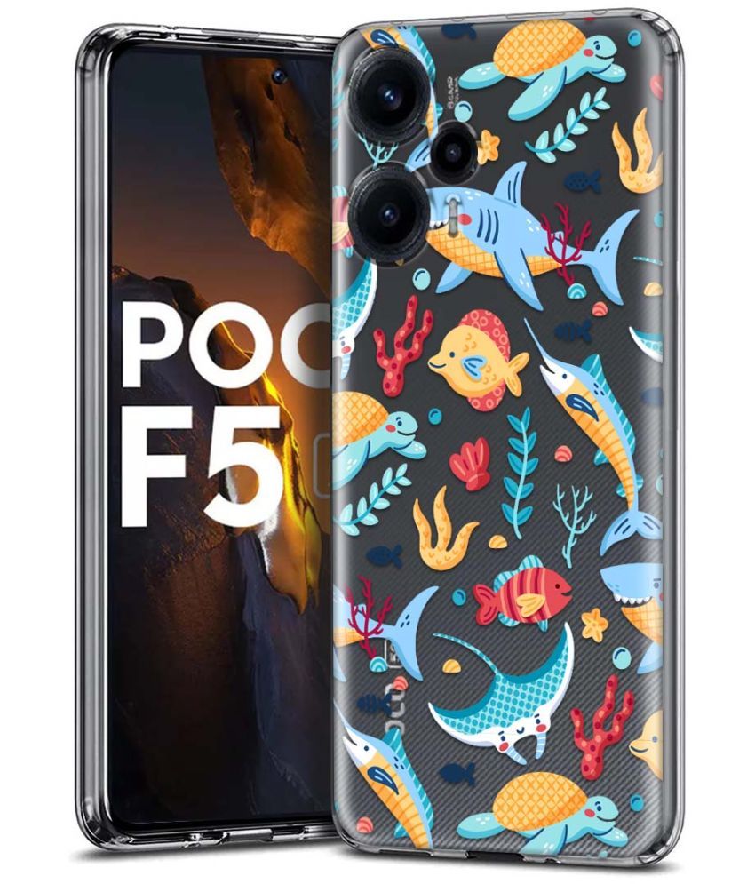     			Fashionury Multicolor Printed Back Cover Silicon Compatible For Poco F5 5G ( Pack of 1 )