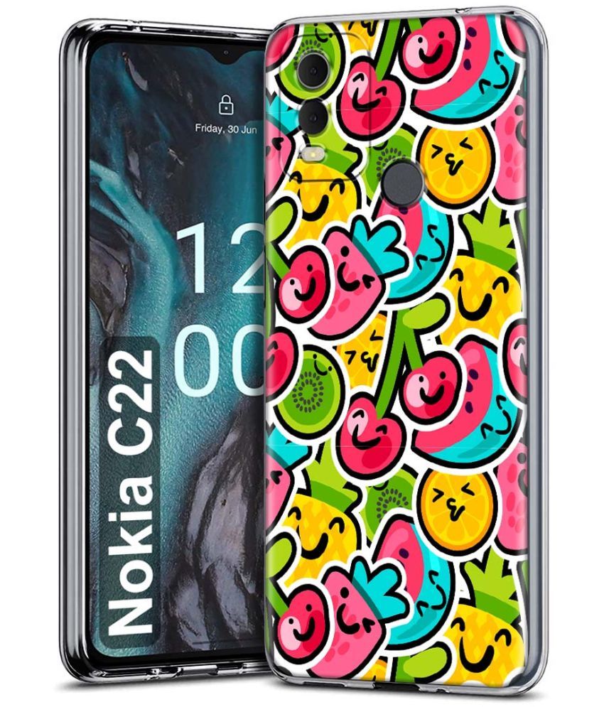     			Fashionury Multicolor Printed Back Cover Silicon Compatible For Nokia C22 ( Pack of 1 )