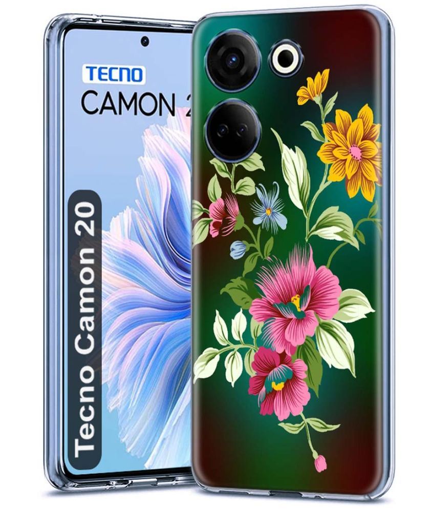     			Fashionury Multicolor Printed Back Cover Silicon Compatible For Tecno Camon 20 ( Pack of 1 )