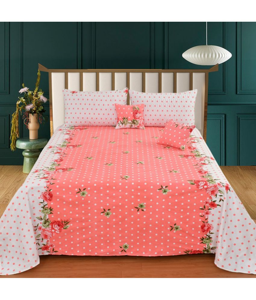     			JBTC Cotton Floral Bedding Set 5 pc set - Pink