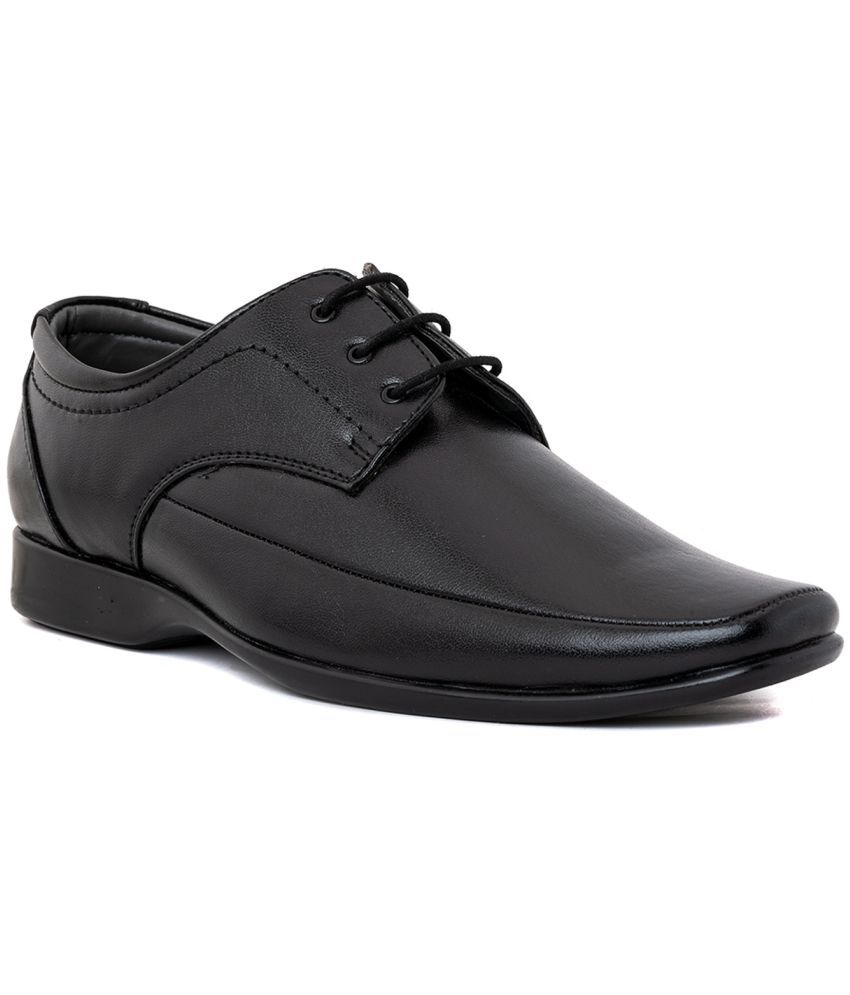     			KHADIM Black Men's Derby Formal Shoes