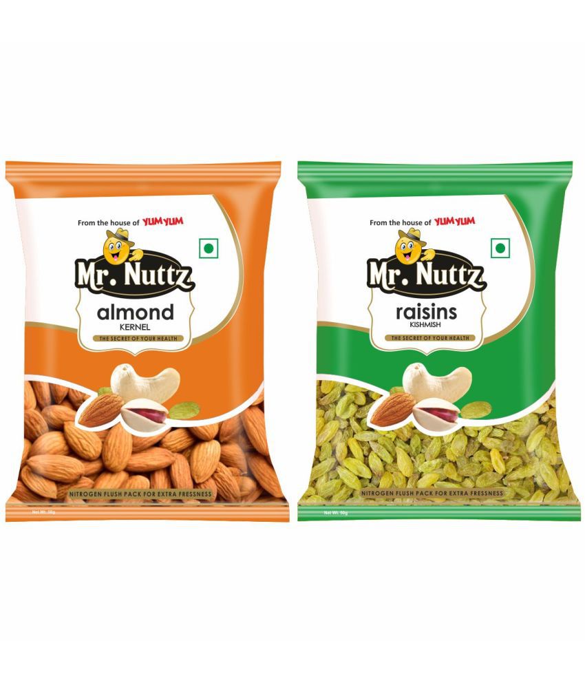     			Mr.Nuttz Dry Fruits Combo Pack Almonds and Raisin 100g (Badam 50g & Kishmish 50g)