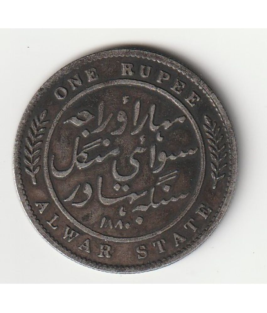     			Rare silver 1 Rs Alwar State, Vicctoria, India 100% Original Coin