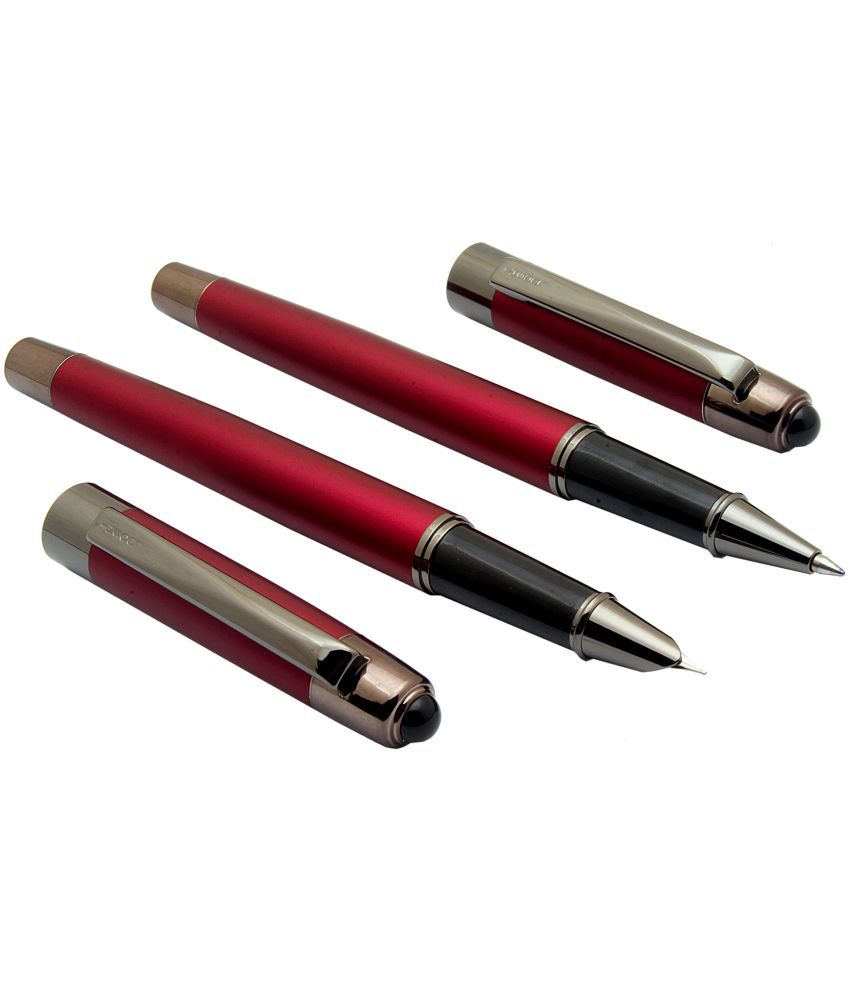     			Srpc Luoshi 5307 Set Of Fountain Pen & Rollerball Pen Matte Maroon Metal Body With Gunmetal Trims