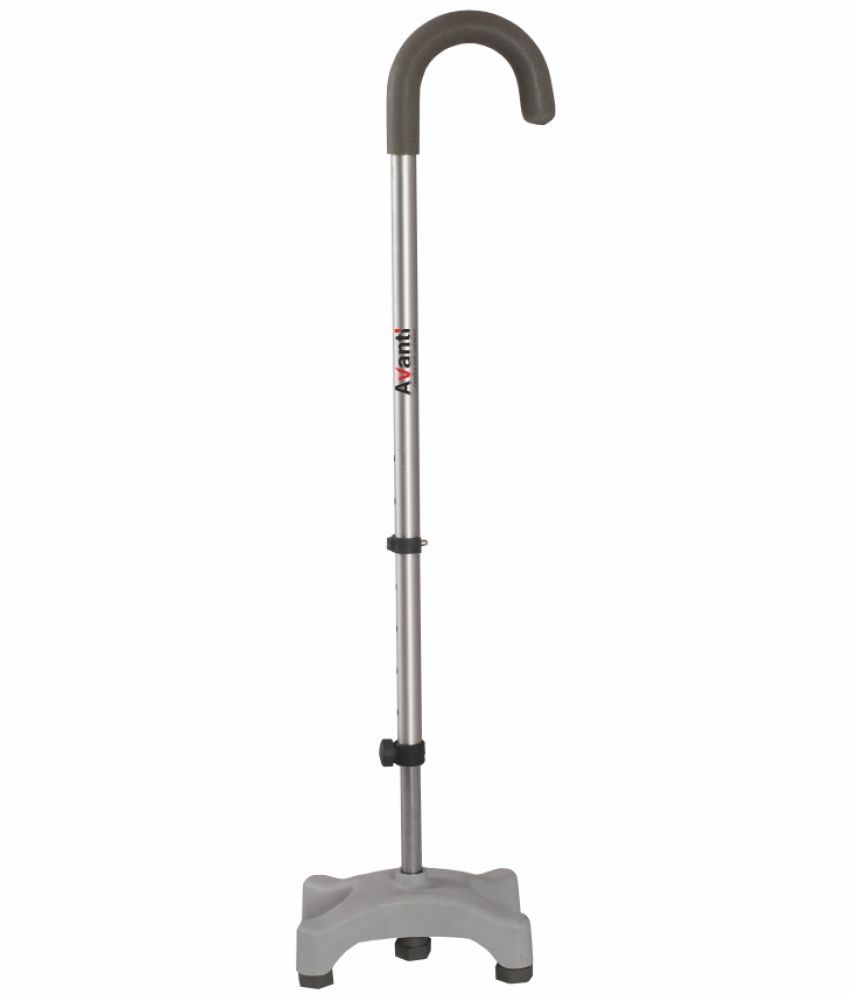     			Vissco Avanti U Shape Quadripod Stick|Walking Stick for Elderly & those Physically Challenged |Lightweight |Height Adjustable walking stick with 4 Legs - Universal (Grey)