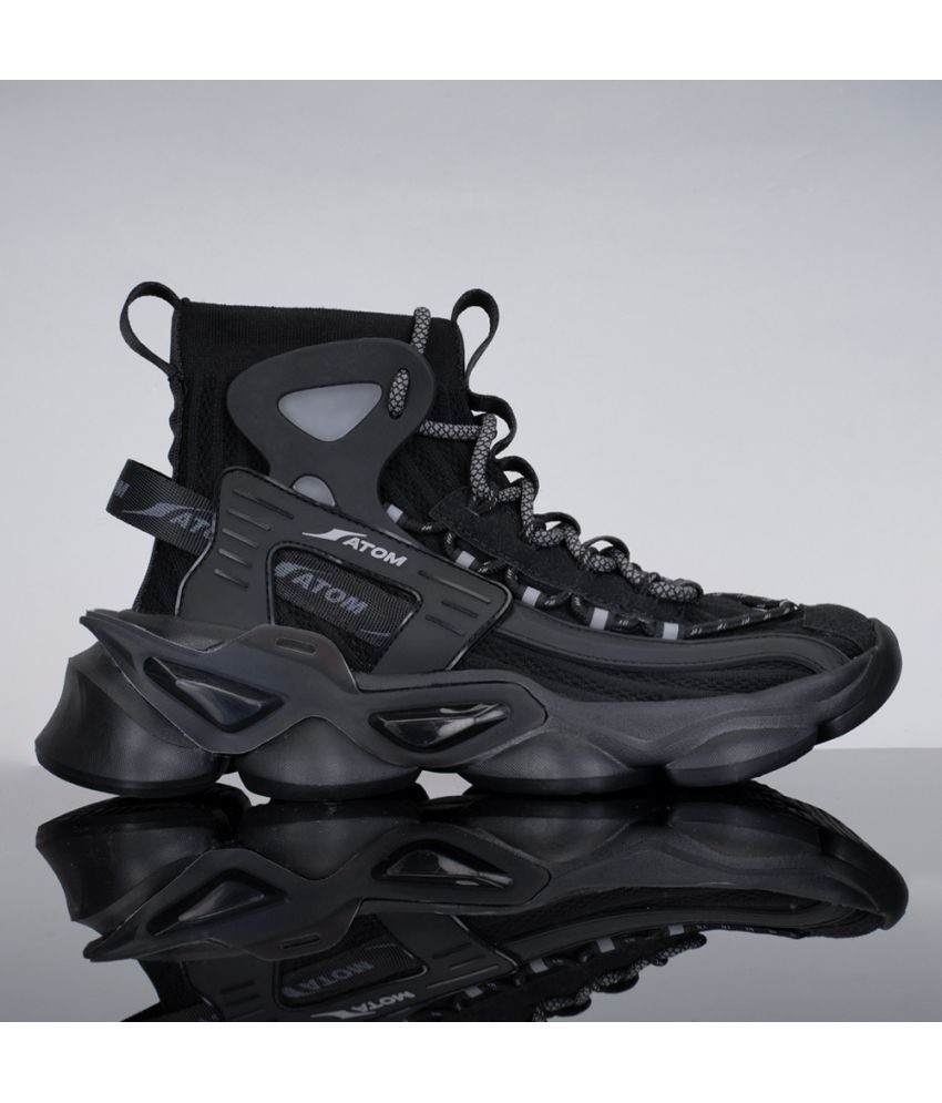     			atom Gansta1 Black Men's Sneakers