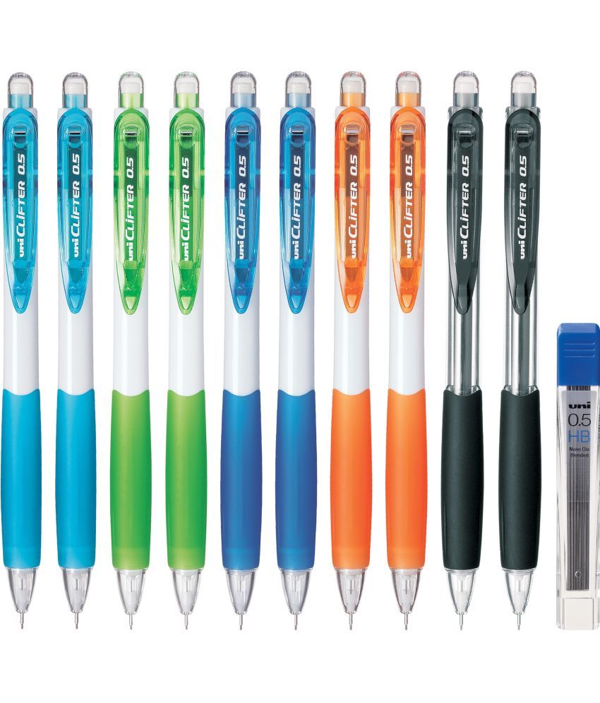     			uni-ball CLIFTER M5-118 Mechanical Pencil(0.5mm,Assorted Body),Pack of 10 with 0.5mm Lead Pencil (Set of 10, Multicolor)