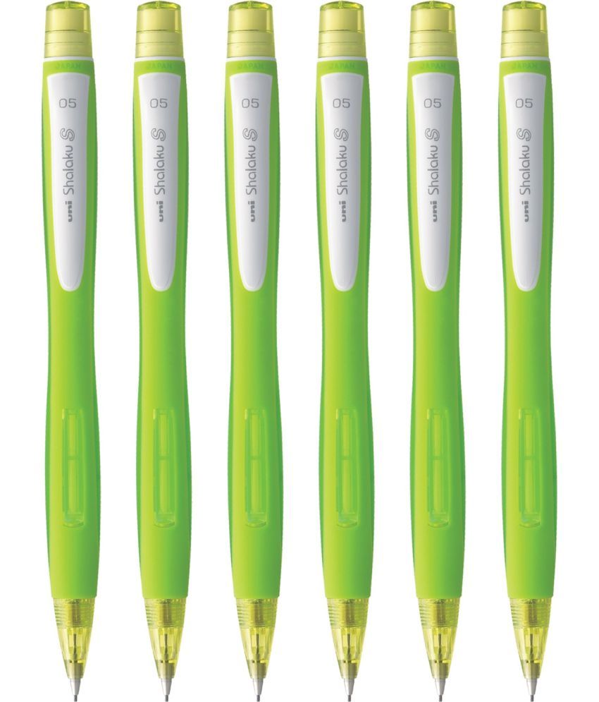     			uni-ball Shalaku M5 228 0.5mm, Built in Eraser (Pink Body) Pencil (Set of 6, Light Green)