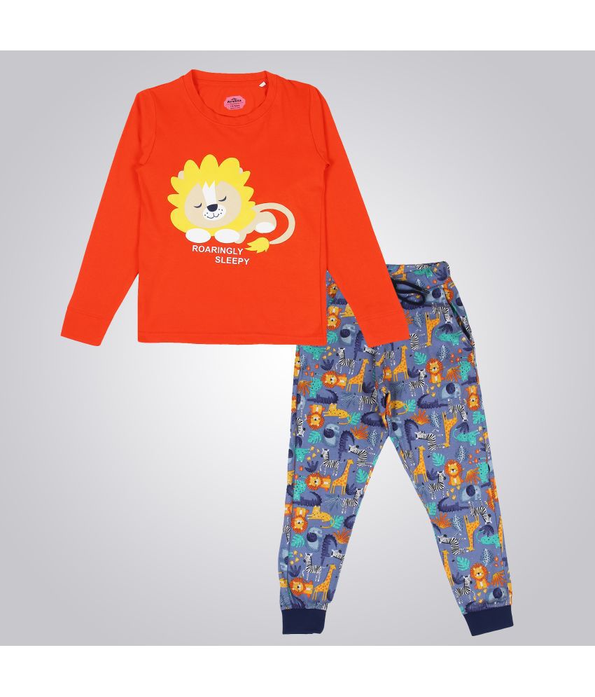     			Arshia Fashions Boys Full Sleeves T-Shirt and Pajama Nightsuit Set