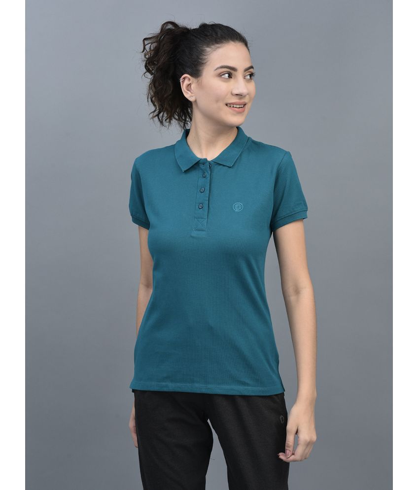     			Dollar Light Blue Cotton Blend Regular Fit Women's T-Shirt ( Pack of 1 )